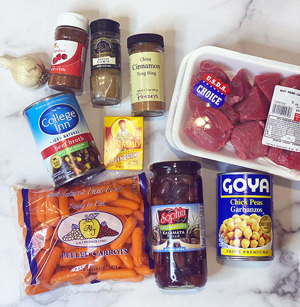 Moroccan Beef Stew ingredients fountainof30