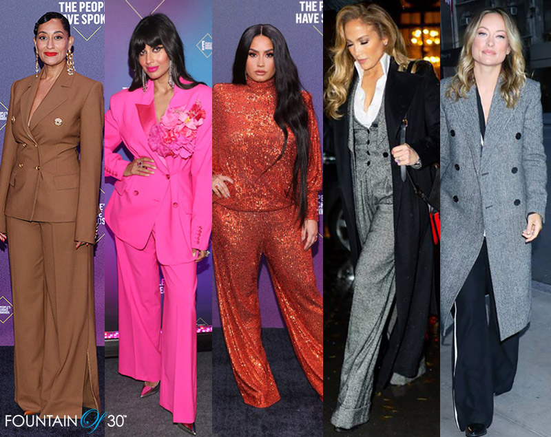 celebrities wide leg trousers