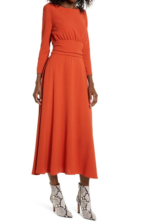 coral flare midi dress fountainof30