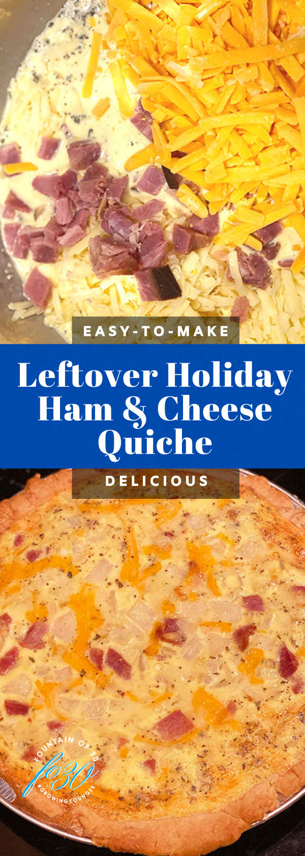leftover holiday ham and cheese quiche fountainof30