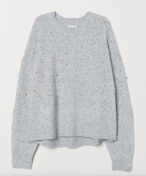 holiday look H&M Bead-embroidered Sweater
