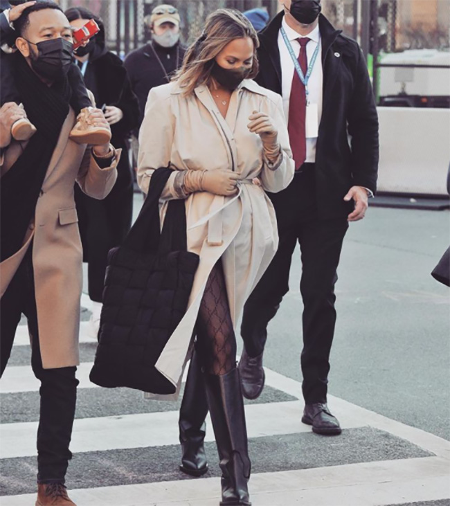 Chrissy Teigen Magda Butrym trench coat