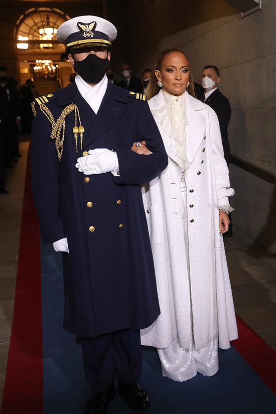 JLo white chanel coat inauguration 2021