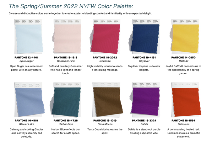 pantone colors NYFW spring summer 2022 fountainof30