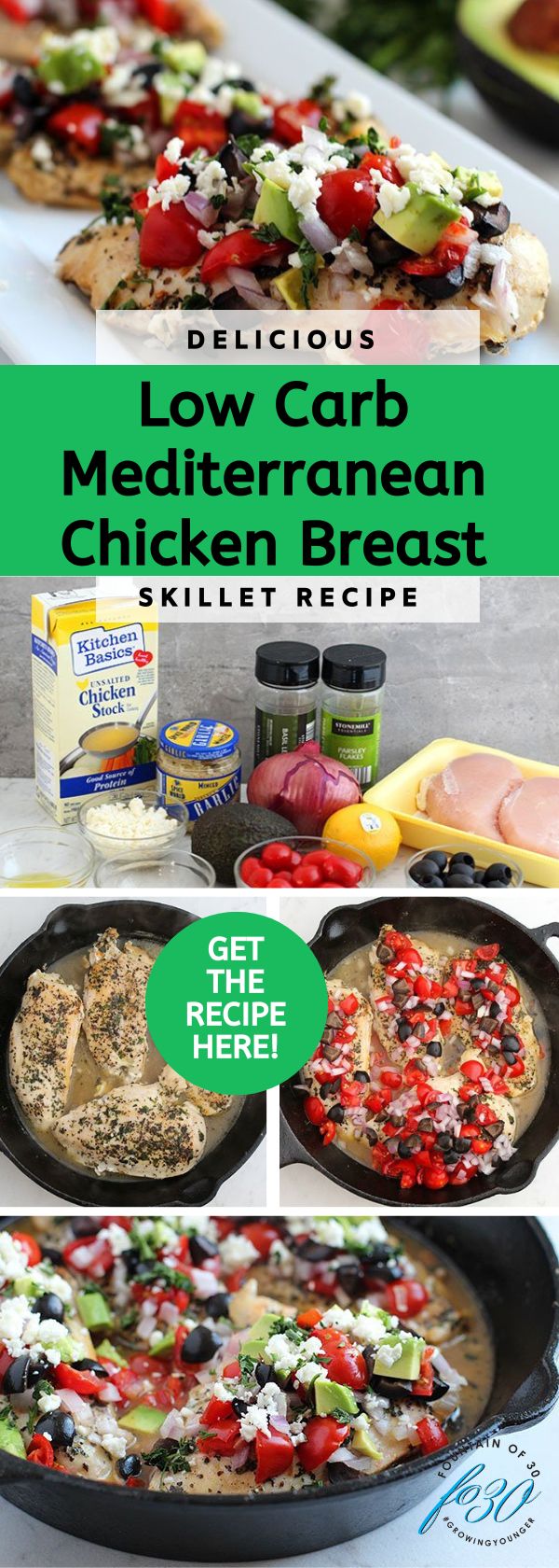 low carb chicken breast in a skillet fountainof30