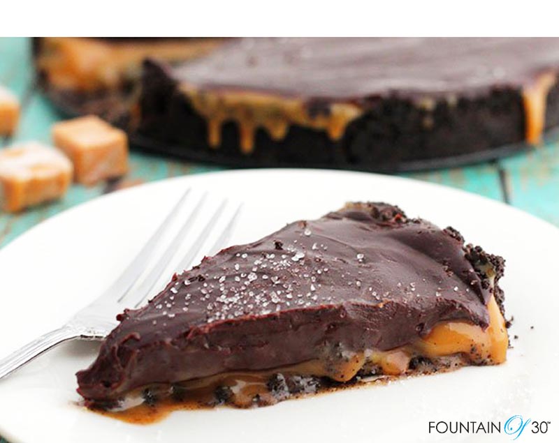 Salted Caramel Chocolate pie no-bake fountainof30