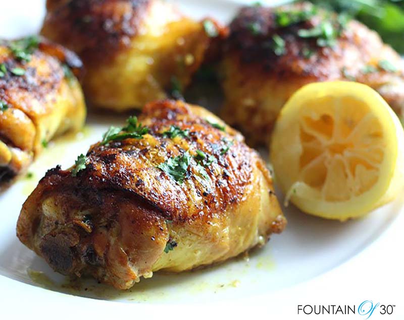 Turmeric Lemon Skillet Chicken recipe fountainof30