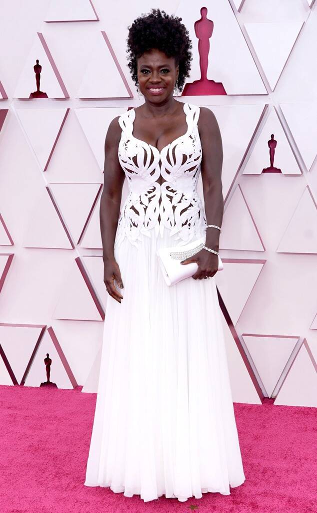 Viola Davis b est dressed white gown Alexander McQueen fountainof30