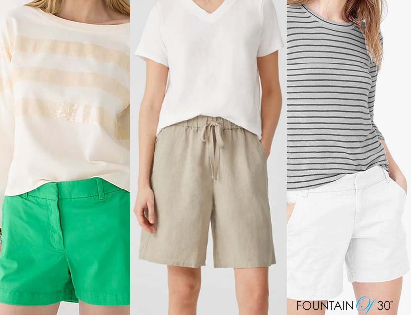 how to wear shorts over 40 fountaiinof30