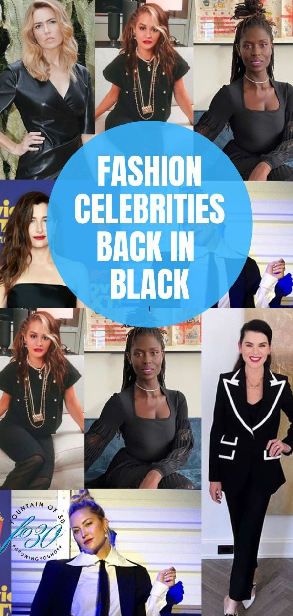 fashion celebrities in black