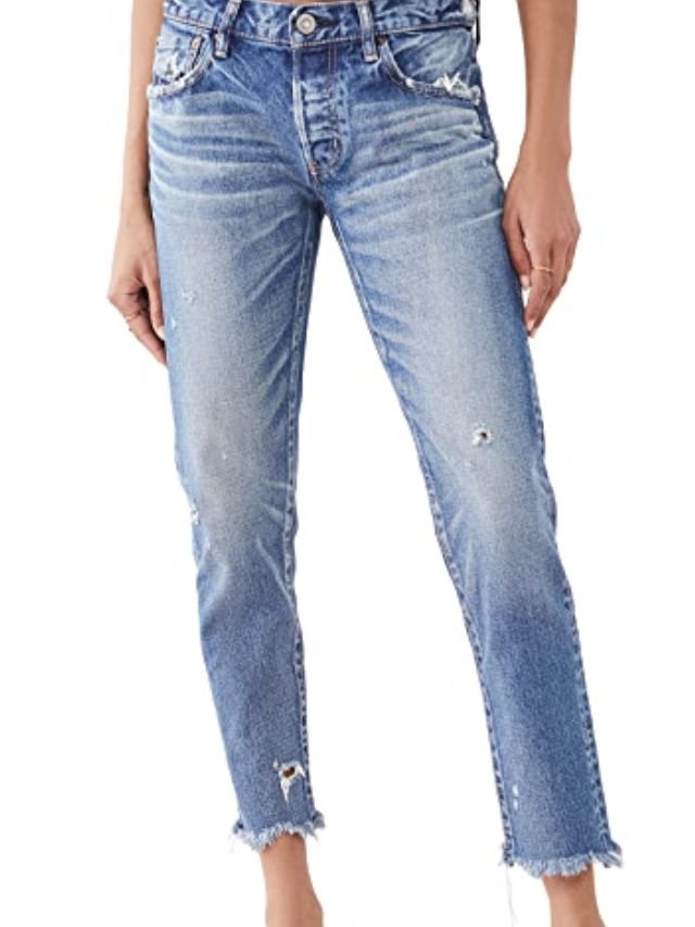 Distressed Denim Jeans Over 40