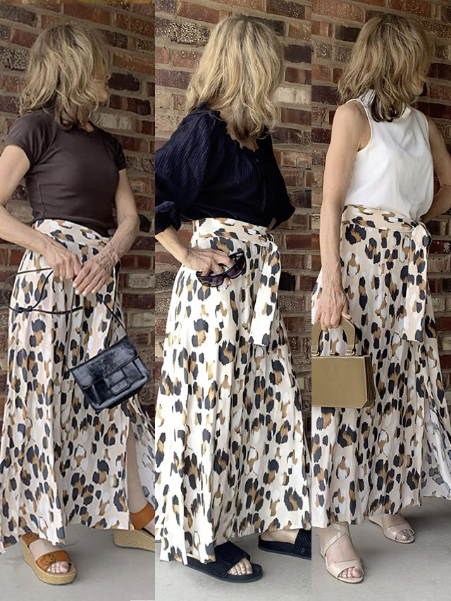 3 ways to style 1 leopard skirt fountainof30