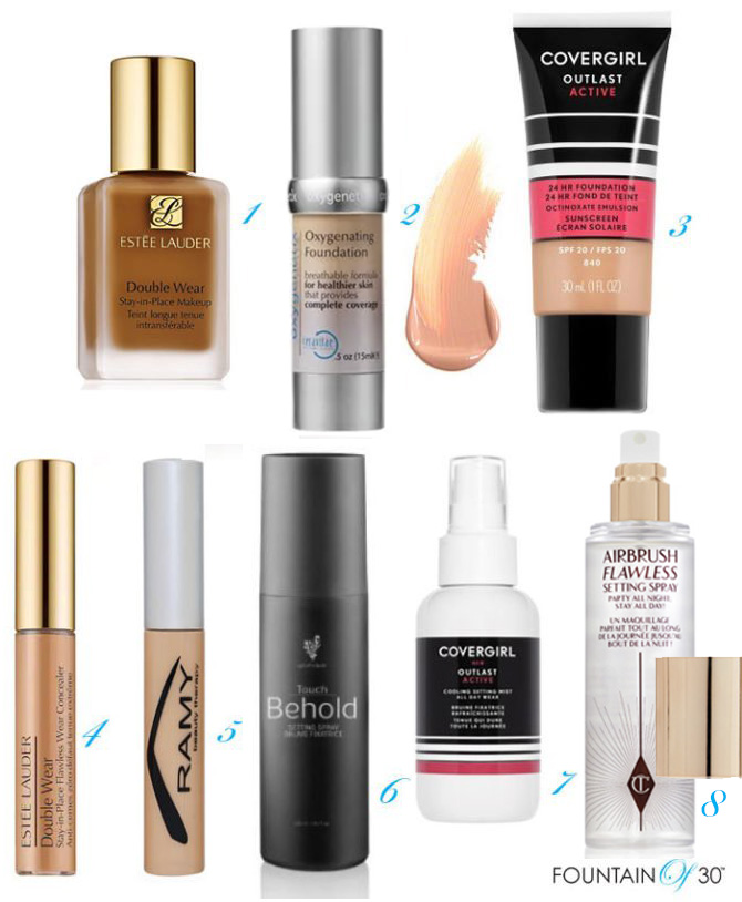 Sweat Proof Foundations Concealers and Setting Sprays fountainof30