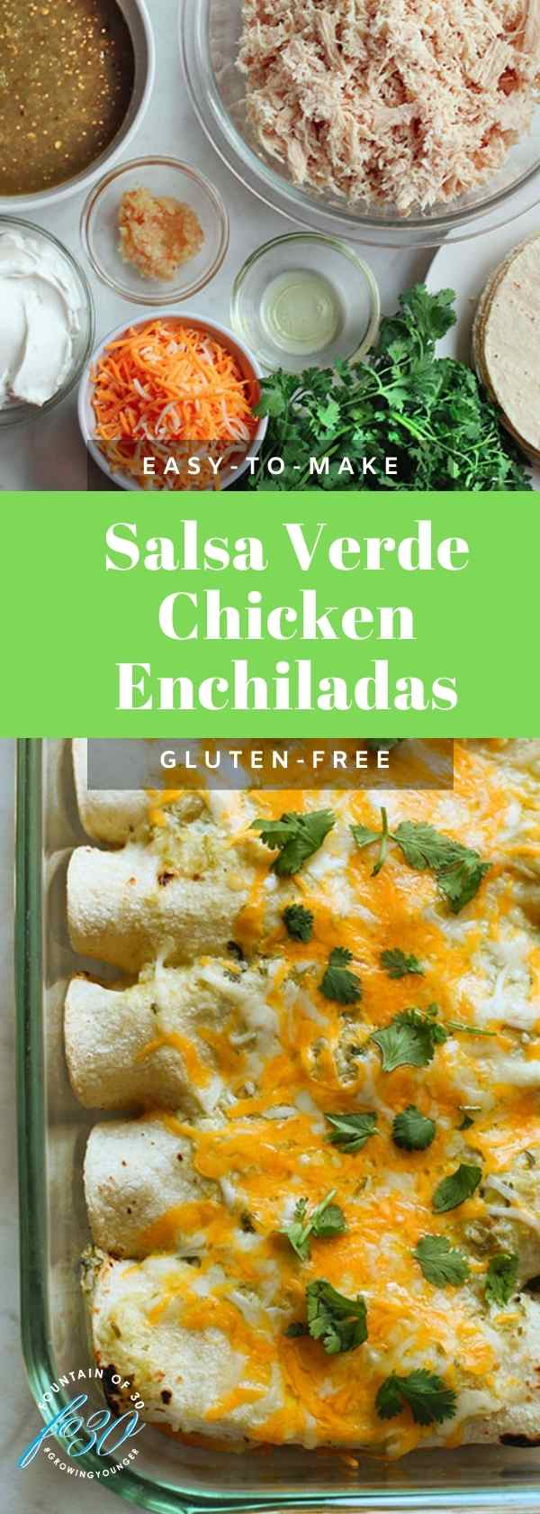 Salsa Verde Chicken Enchiladas fountainof30
