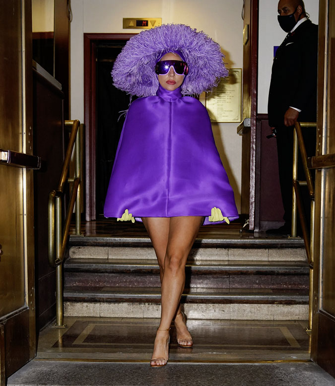 lady gaga purple cape dress standout looks of the week fountainof30