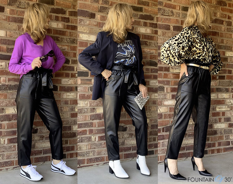 how to wear faux leather paper bag pants fountainof30