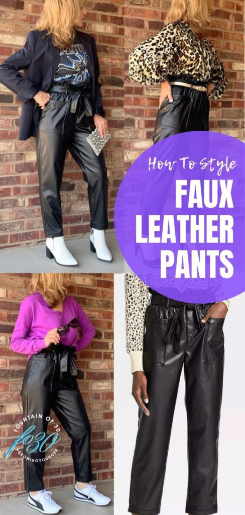 Three Creative Ways to Wear One Pair of Faux Leather Paper Bag Pants ...
