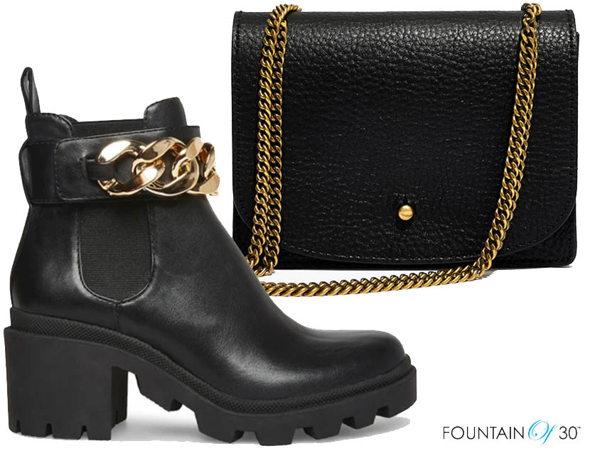 outfit styling chain boot and bag fountainof30
