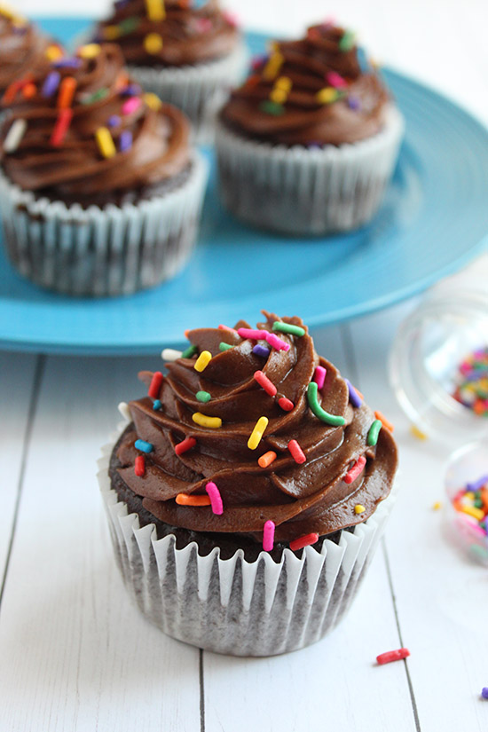 decadent chocolate cupcakes with sprinkles fountainof30