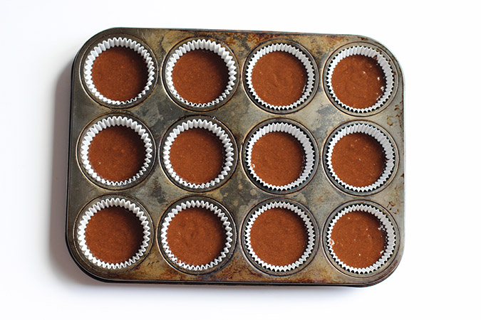 decadent chocolate cupcakes in cupcake tin