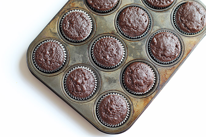 decadent chocolate cupcakes baked in pan fountainof30