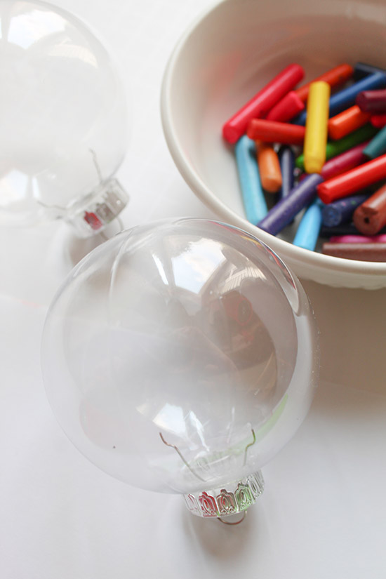 clear plastic ornaments and crayons fountainof30