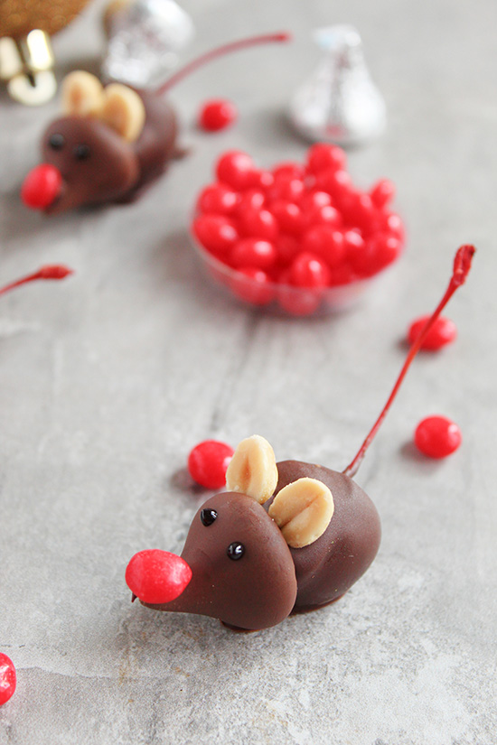 Christmas Mice Candy with red hot nose