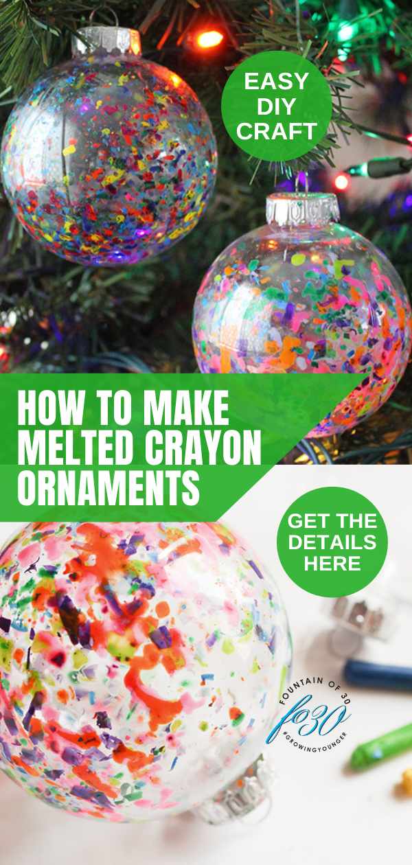 easy DIY craft how to make melted crayon ornaments fountainof30