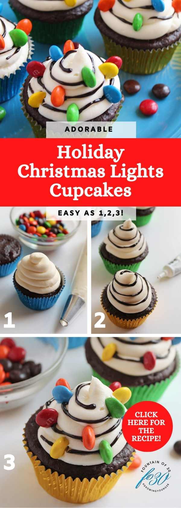 Christmas lights cupcakes easy as 1, 2, 3 fountainof30