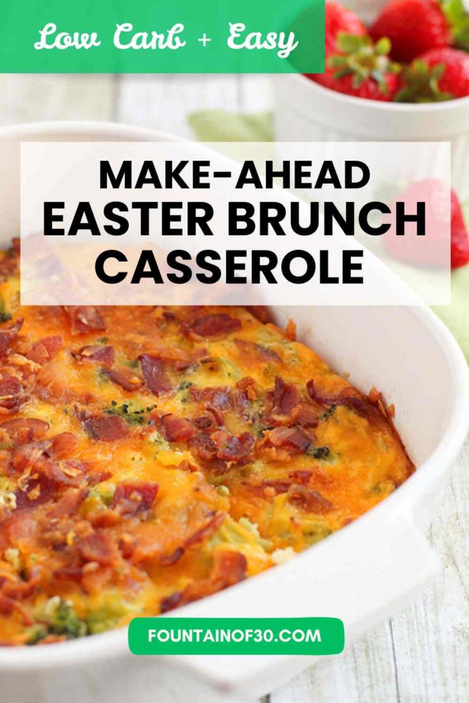 Hosting Easter brunch? This easy keto overnight breakfast casserole is the perfect make-ahead dish with eggs, bacon, and broccoli. Prep it the night before for a stress-free morning.