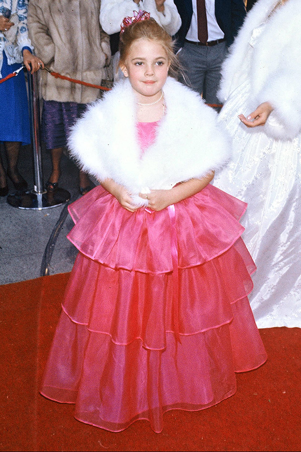 drew barrymore as a child on the red carpet