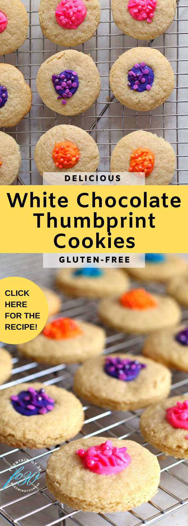 gluten free white chocolate thumbprint cookies fountainof30