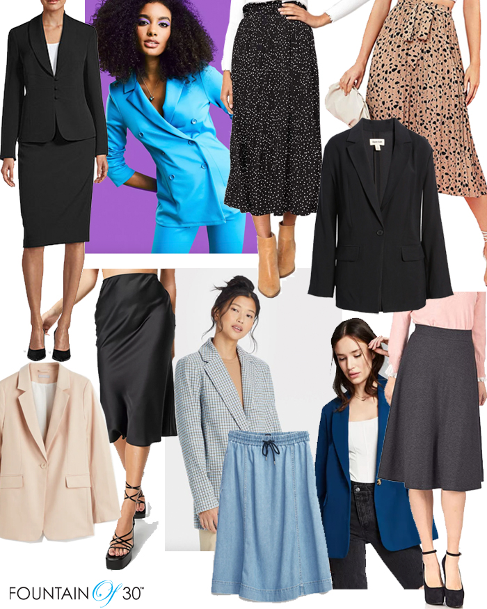 How to Style The Best Midi Skirt Suits For Women Over 40