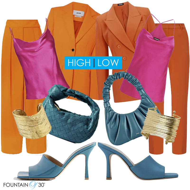 neon pant suit spring outfit fountainof30