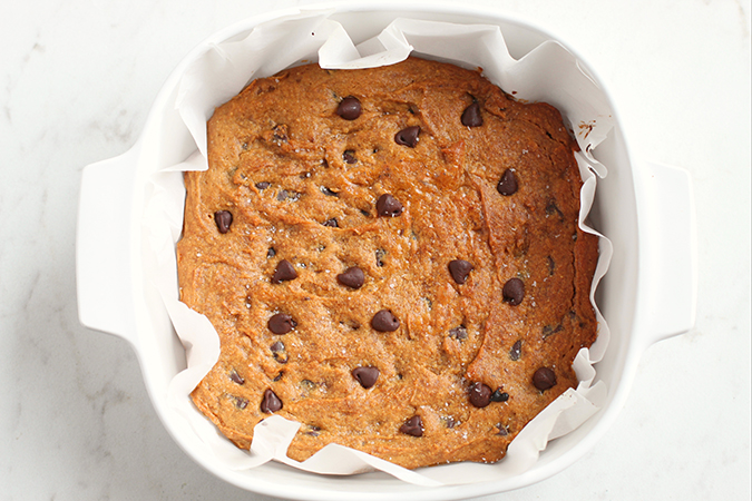 peanut butter blondies in pan fountainof30