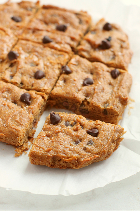 a slice of peanut butter blondies