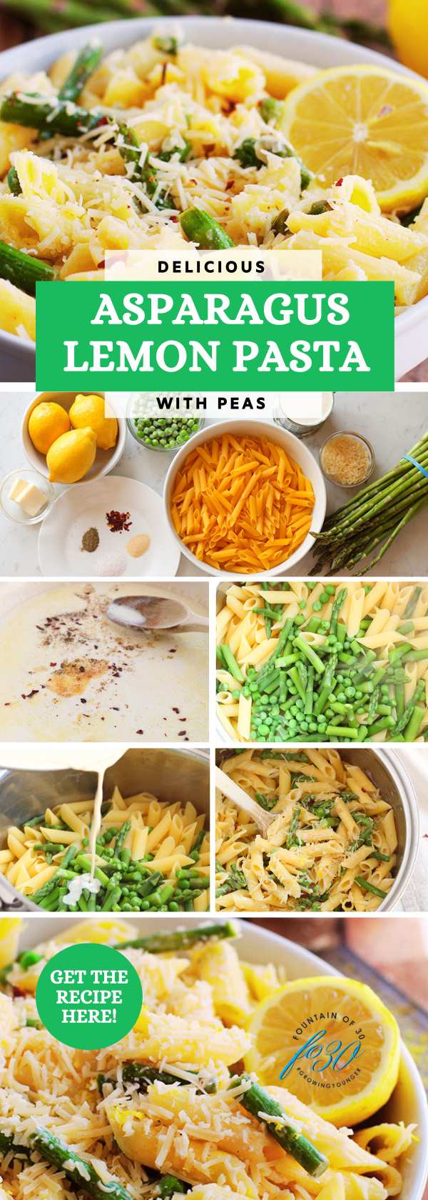 asparagus lemon vegetable pasta recipe fountainof30