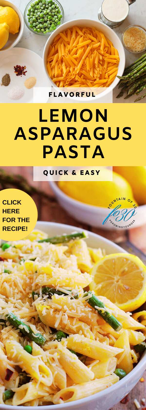 easy to make fresh lemon asparagus penne pasta fountainof30