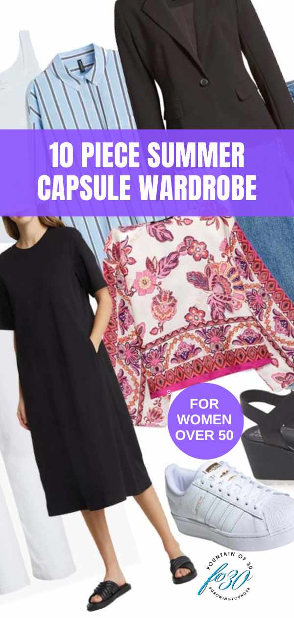 10 piece summer capsule wardrobe for women over 50 fountainof30