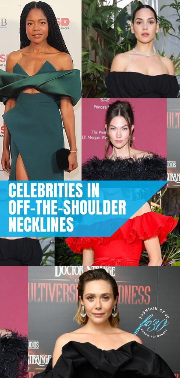 celebs in off the shoulder looks fountainof30