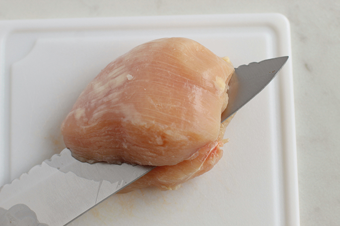 slice the chicken breast to stuff