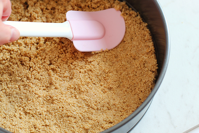 cookie crust pressed into springboard pan founbtainof30