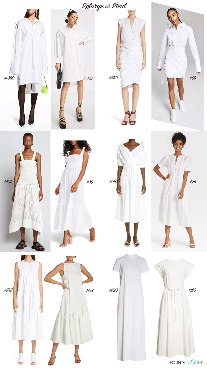 Spring and summer white dresses top