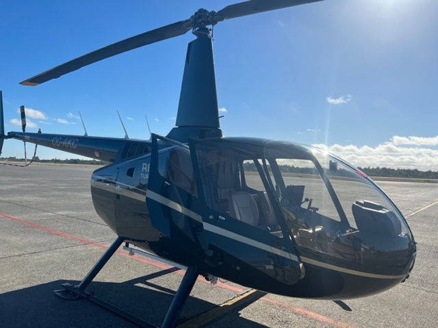 Patagonia helicopter from plane