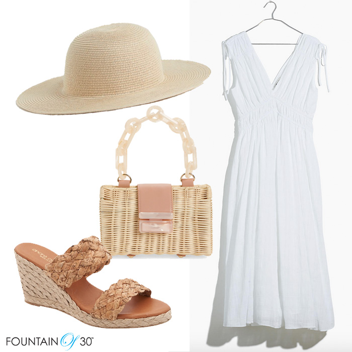 white sundress outfit for women over 50 fountainof30