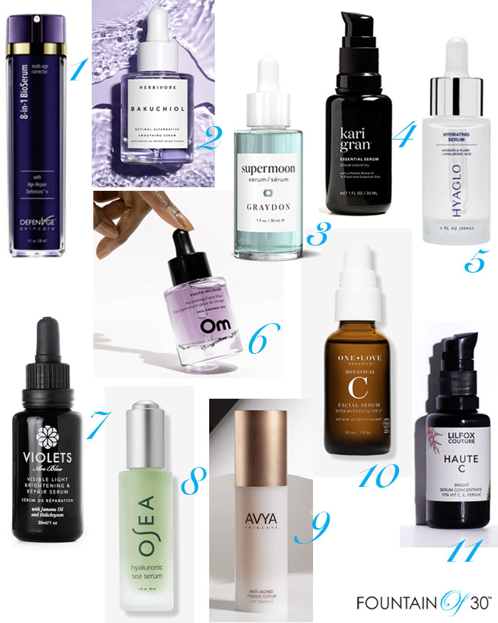 clean natural organic face serums fountainof30