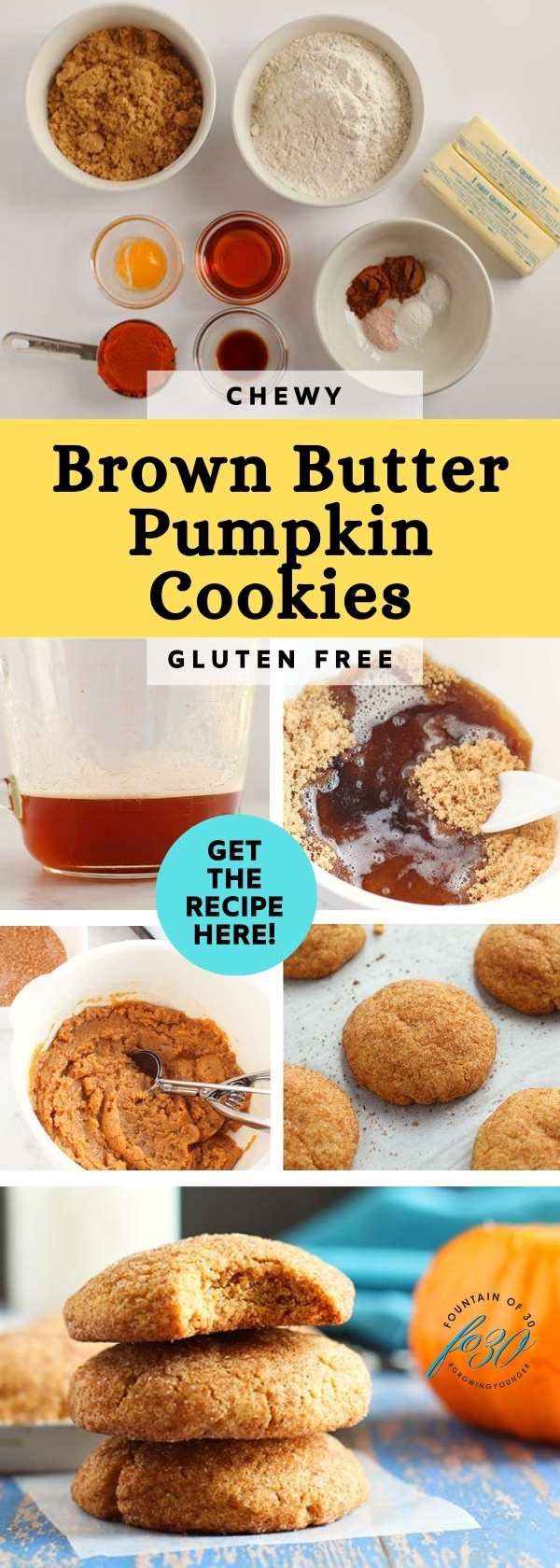 chewy sugar and spice coated brown butter pumpkin cookies fountainof30
