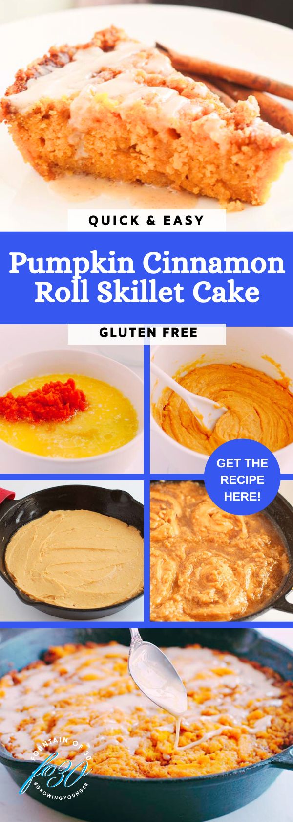 pumpkin skillet cake just like a cinnamon roll fountainof30 recipe