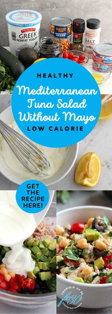 mediterranean tuna salad made with yogurt fountainof30