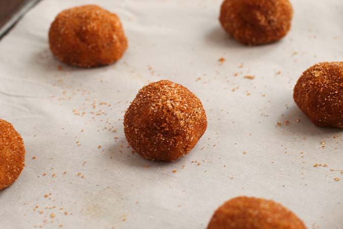 Pumpkin Cookies dough on baking sheet fountainof30